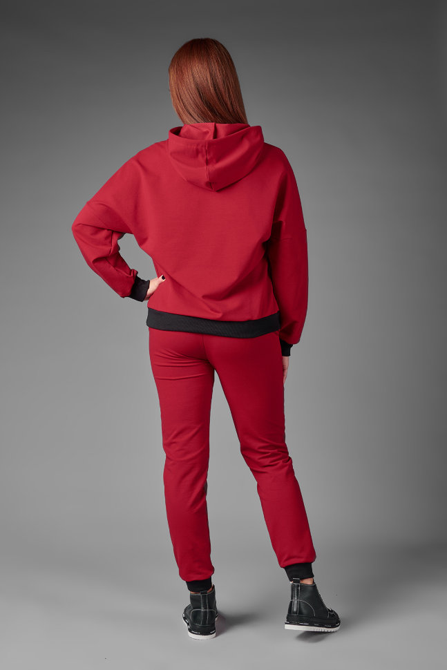 Фото товара 18164, бордовый спортивный костюм